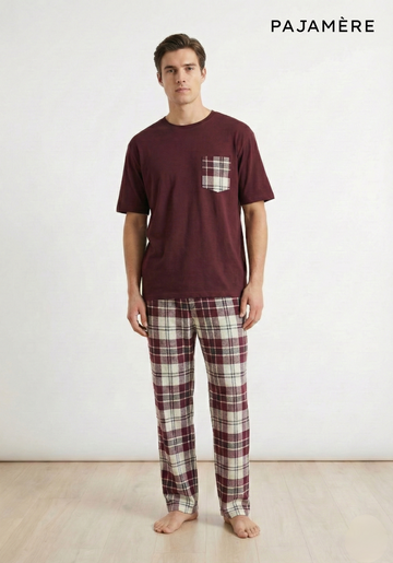 The Burgundy Plaid Lounge Set