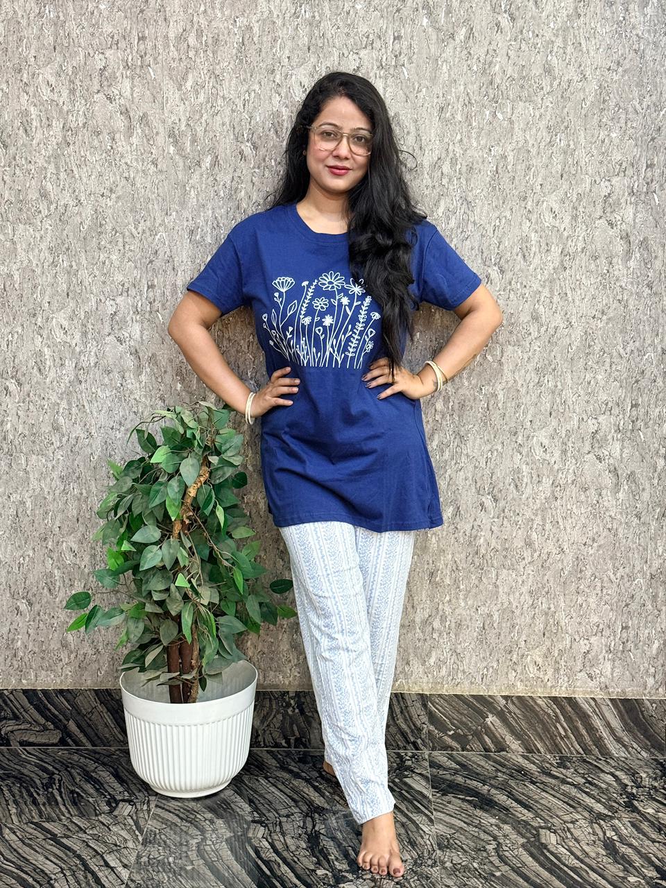 Womens Comfy Semi Long Length Pajama Set ✨