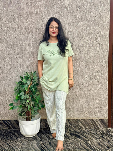 Womens Comfy Semi Long Length Pajama Set ✨